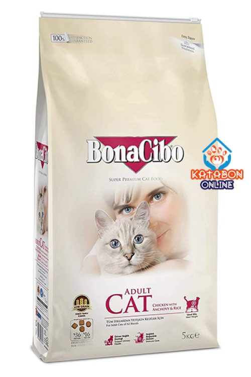 BonaCibo Super Premium Adult Dry Cat Food Chicken With Anchovy & Rice 5kg