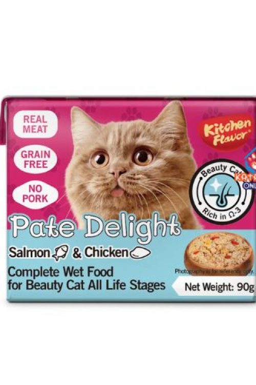 Kitchen Flavor Pate Delight Salmon Complete Wet Food for Beauty Cat for All Life Stages 0.09KG
